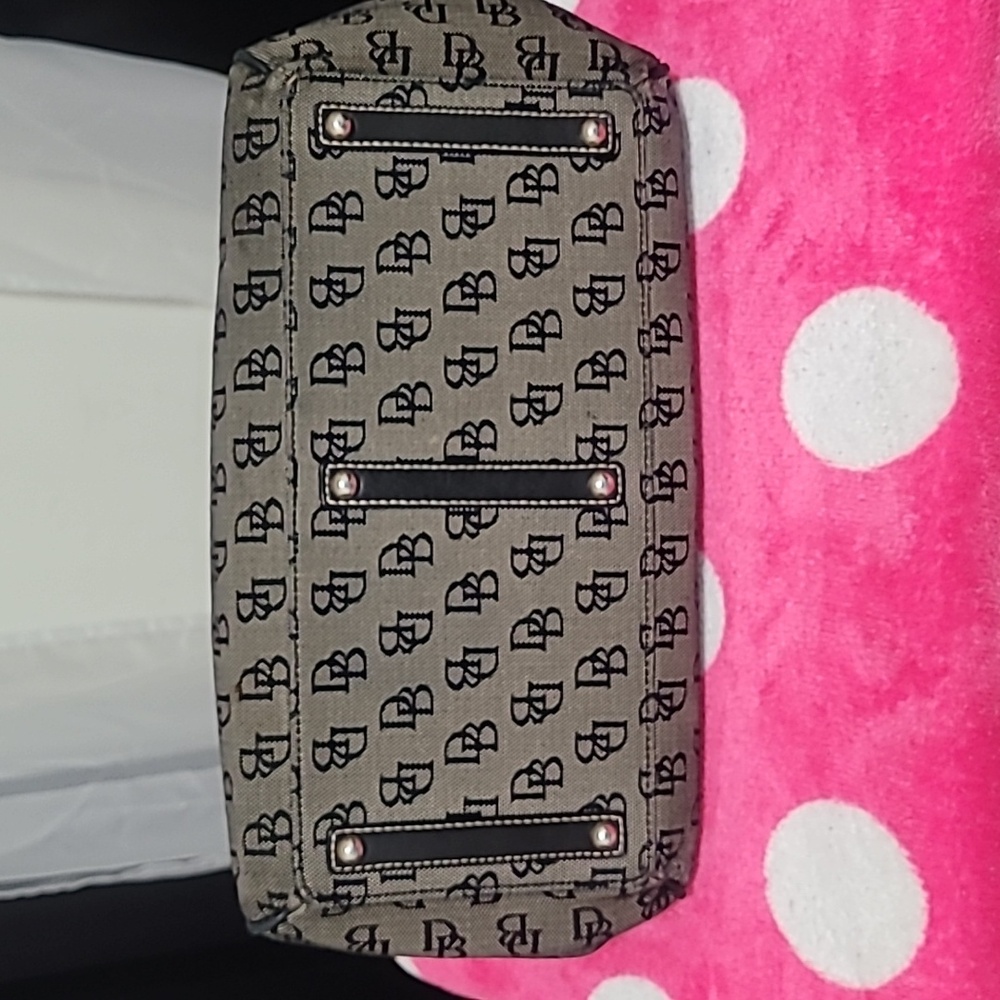 Dooney & Bourke Black Trim Logo Canvas Shoulder Bag - Picture 3 of 8